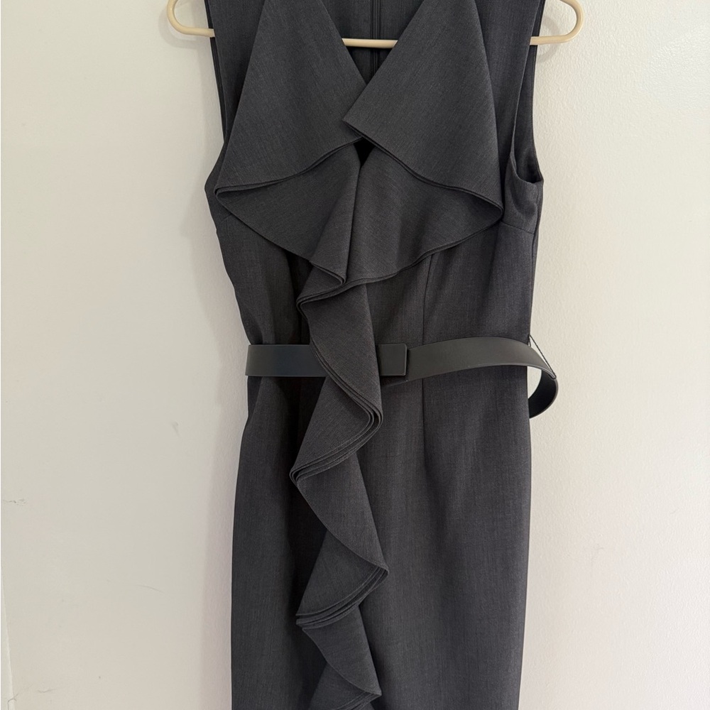 Elegant Gray Ruffled Dress